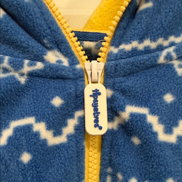 Tipsy Elves Blue and Yellow Hooded Onesie with Star and Menorah Pattern - Picture 4 of 7